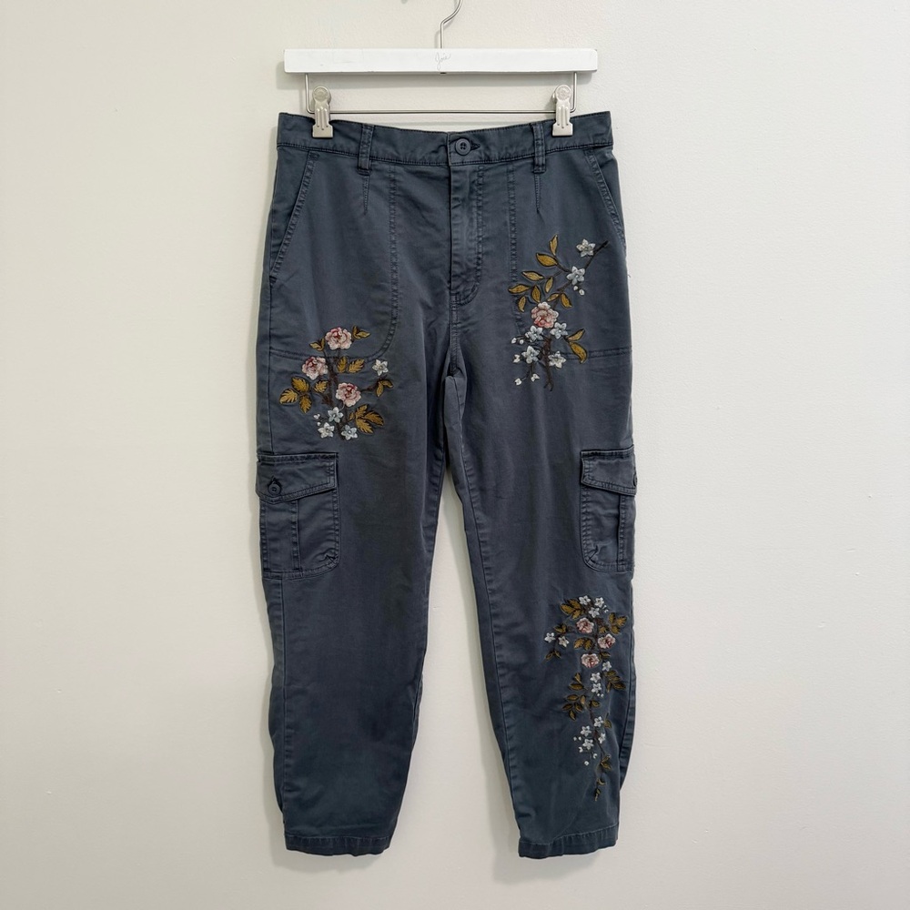 Sundance Slate Gray Embroidered Cargo Joggers